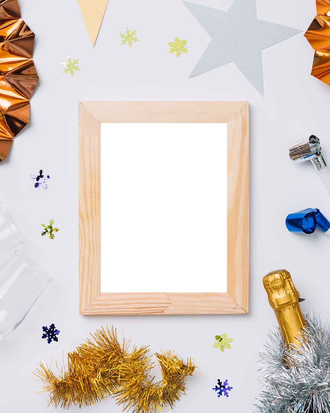 Ornaments on wooden frame